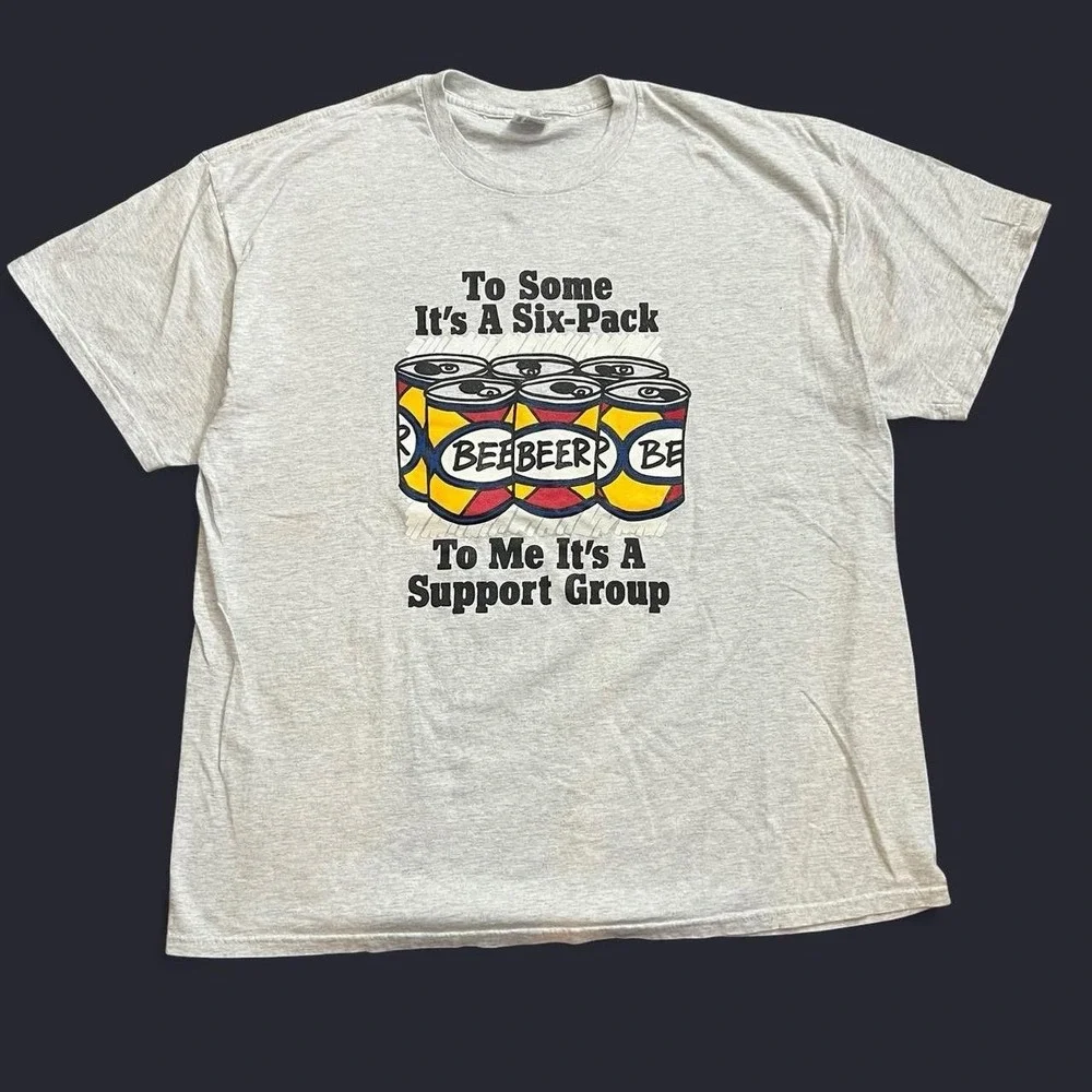 Vintage Delta Pro Weight Short Sleeve T-Shirt Size 2XL Beer Funny Comedy Y2K